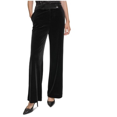 Calvin Klein Womens Velvet High Rise Casual Trouser Pants