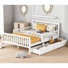 TiramisuBest Full Kids Bed Frame, Toddler Bed with Guardrails and 2 Storage Drawers Solid Wood Platform for Minimalist Bedroom, White - 2 of 4