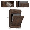 Garvee Fluted Tilt Out, Hidden Garbage 10 Gallon, Freestanding Dog Proof Trash Cabinet, Wooden Trash Can Cabinet for Kitchen Dining Room, Walnut - 3 of 4