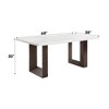NicBex Dining Table Modern Minimalist Square Dining Table White Natural Marble Top for Dining Room - 4 of 4