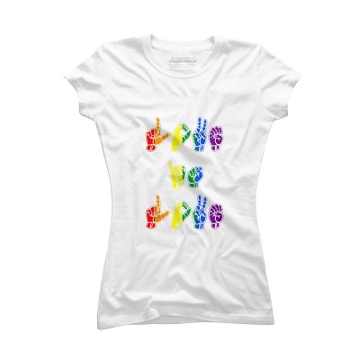 Adult Design By Humans Love Is Love Sign Language Pride By ToruSanogawa T-Shirt