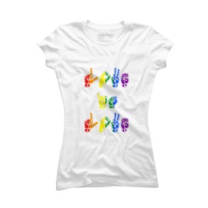 Adult Design By Humans Love Is Love Sign Language Pride By ToruSanogawa T-Shirt - 1 of 2