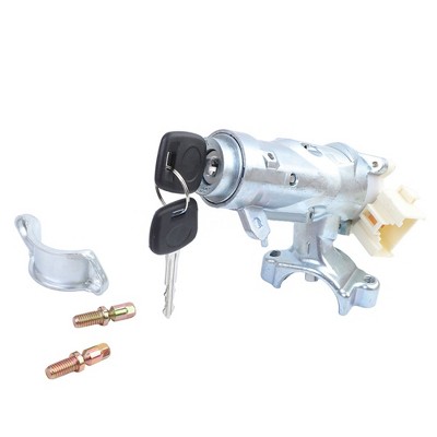 Ignition Lock Cylinder Assembly with Bolts Bracket 2 Key Replacement Ignition Steering Switch Keys Silver One Size