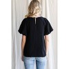 Women's Solid U-neck Short Puffed Sleeved Top - Jodifl - 2 of 3