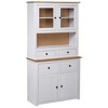 vidaXL Highboard White and natural Solid pine wood Standard Storage - 2 of 4