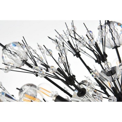 Vera 24-Light Black Crystal Starburst Pendant