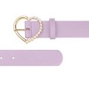 INSPIRE CHIC Women's Solid Color Heart-Shaped Buckle with Beads Belts - 2 of 4
