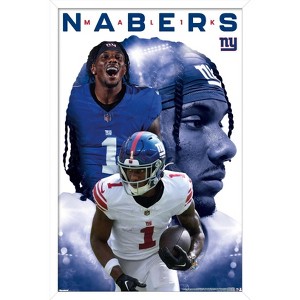 Trends International NFL New York Giants - Malik Nabers 25 Framed Wall Poster Prints - 1 of 4