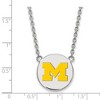Black Bow Jewelry Sterling Silver Michigan Wolverines NCAA Necklace 18 Inch - 2 of 4
