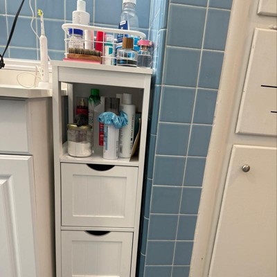 Costway Floor Cabinet Multifunction Bathroom Storage Organizer Rack W/2 ...