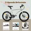 Gulches 20 Inch Kids Bike for 6 12 Years Old Boys Girls 7 Speed Steel Frame Dual Disc Brakes Suspension Fork Road Bike with Fenders Chain Guard Gray - 4 of 4