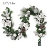 GustoWave 6 FT Pre-Lit Christmas Garland with 20 LED Lights & 8 Modes, Artificial Green Rattan Garland with Glitter Bows, Pine Cones - 3 of 4