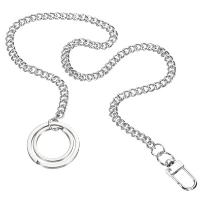 Unique Bargains Wallet Jeans Belt Handbag Nickel Plated Metal Chains with Keyring Clasps