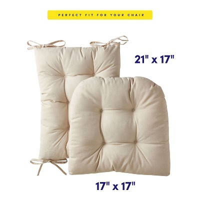 Linen Tufted Non-Slip Rocking Chair Cushion Set