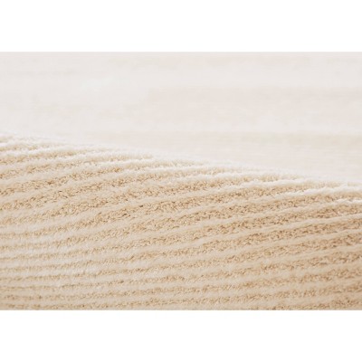Ivory Rectangular Stain-Resistant Synthetic Area Rug 7'10" x 10'
