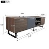 Modern TV Stand for 80'' TVs,Entertainment Center with Drop Down Door,3 Cabinets,2 Open Shelves,Console Table for Living Room-The Pop Home - 3 of 4