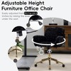 QingMoon Faux Fur Office Chair, Adjustable Desk Chair, Swivel Computer Chair, Modern Makeup Chair with Tilt Backrest for Vanity Room, Home Office - 3 of 4