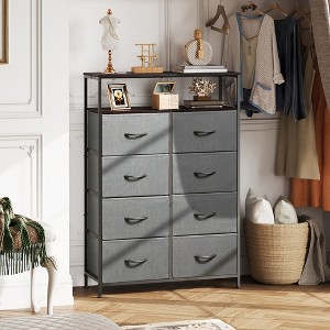 Fabric Dresser 8 Drawers, Tall Storage Chest Tower for Bedroom, Closet, Living Room, Hallway, Space-Saving Organizer Unit - 1 of 4
