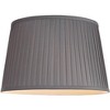 Springcrest 14" Top x 17" Bottom x 11" High x 11" Slant Lamp Shade Replacement Large Slate Gray Empire Round Modern Fabric Pleated Spider Harp Finial - 3 of 4