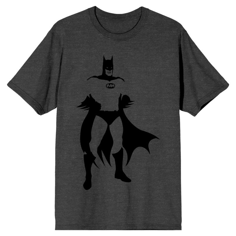 Batman Caped Crusader Silhouette Men's Charcoal Heather T-shirt, 1 of 2