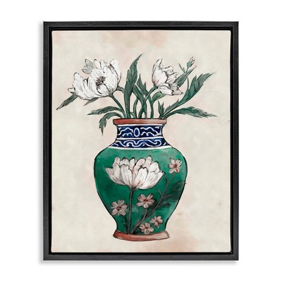 Stupell Industries Floral Oriental Vase, 25" x 31"