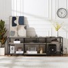 VECELO TV Stand with Power Outlets, Industrial Entertainment Center with 3-Tier Open Storage Shelves, 63 Inch - 3 of 4