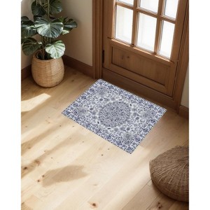 Vintage Distressed Medallion Rug, Washable, Non-Slip Boho Floral Carpet for Living Room, Bedroom, Dining Room - 1 of 4