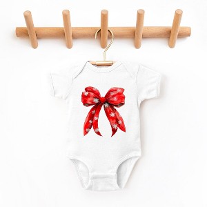 The Juniper Shop Coquette Christmas Snowflake Bow Baby Bodysuit - 18 Month - White - 1 of 3