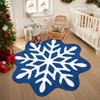 Christmas Snowflake Area Rug, Washable Soft Non Slip Winter Holiday Carpet, Low Pile Home Decorative Rugs for Bedroom Living Room - 4 of 4