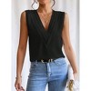 Womens Summer Tank Tops Deep V Neck Blouse Sleeveless Tops Formal Tops Office Business Blouse Elegant Vest - 4 of 4