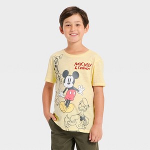 Boys' Mickey Mouse & Friends Short Sleeve Graphic T-Shirt - Cream - 1 of 4