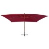 vidaXL Cantilever Umbrella with Wooden Pole 157.5 in.x118.1 in. Bordeaux Red - 2 of 4