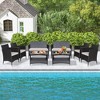 Tangkula 8PCS Outdoor Sofa Set Patio Rattan Wicker Conversation Set w/ Coffee Table - 2 of 4