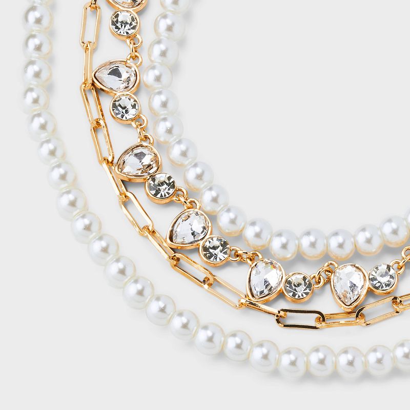 Pearl Stone Multi-Strand Necklace - A New Day&#8482; Gold, 5 of 6