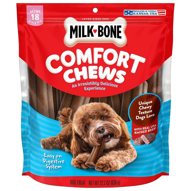 Milk-Bone Comfort Chews Beef Flavor Mini Dog Treat - 22.2oz/18ct, 1 of 6