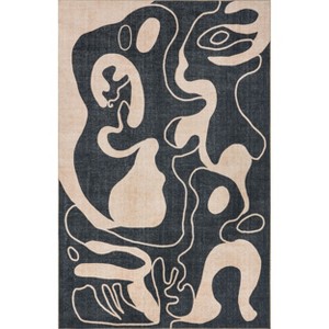 Nuloom Carole Abstract 5x8 Machine Washable Indoor Area Rug for Living Room Bedroom Dining Room Kitchen, Beige/Ivory - 1 of 4