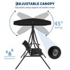 3 Seater Outdoor Swing Chair With Adjustable Canopy, Paito Swing Chair for Porch, Convertible Canopy Hanging Swings Glider Lounge Chairs - 4 of 4