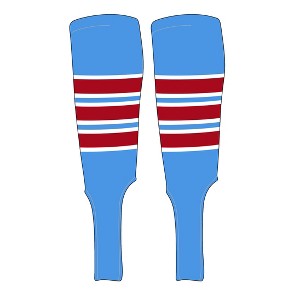 MK Socks Traditional Baseball Stirrups Pattern C-7 Sky Blue, White, Red (L) - 1 of 2