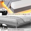 Floating Bed Frame with RGB LED Lights and Charging Station, Upholstered Bed Frame with Storage Headboard & Button Tufted - 4 of 4