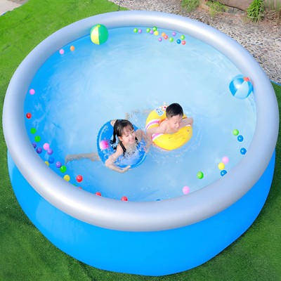 SKONYON 8ft x 30in Inflatable Above Ground Swimming Pool for Backyard Family Fun Durable 900 Gallon PVC Pool