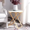 Riona Accent Table - Gold/White Glass - Safavieh. - 2 of 4