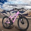 NAYSAYE Bicycle 24 Inch Mountain Bike with 21 Speed Shifter Dual Disc Brakes for Teenagers and Women, Pink, 66"*24.8"*35" - 2 of 4