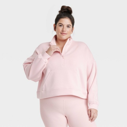 Women's Sandwash Half Zip Pullover - All In Motion™ Light Pink Xxl : Target