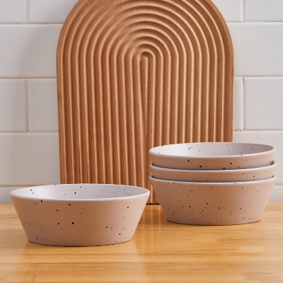 Taupe and White Ceramic 16-Piece Dinnerware Set