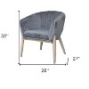 HomeRoots 28" Gray And Brown Velvet Arm Chair - 3 of 4