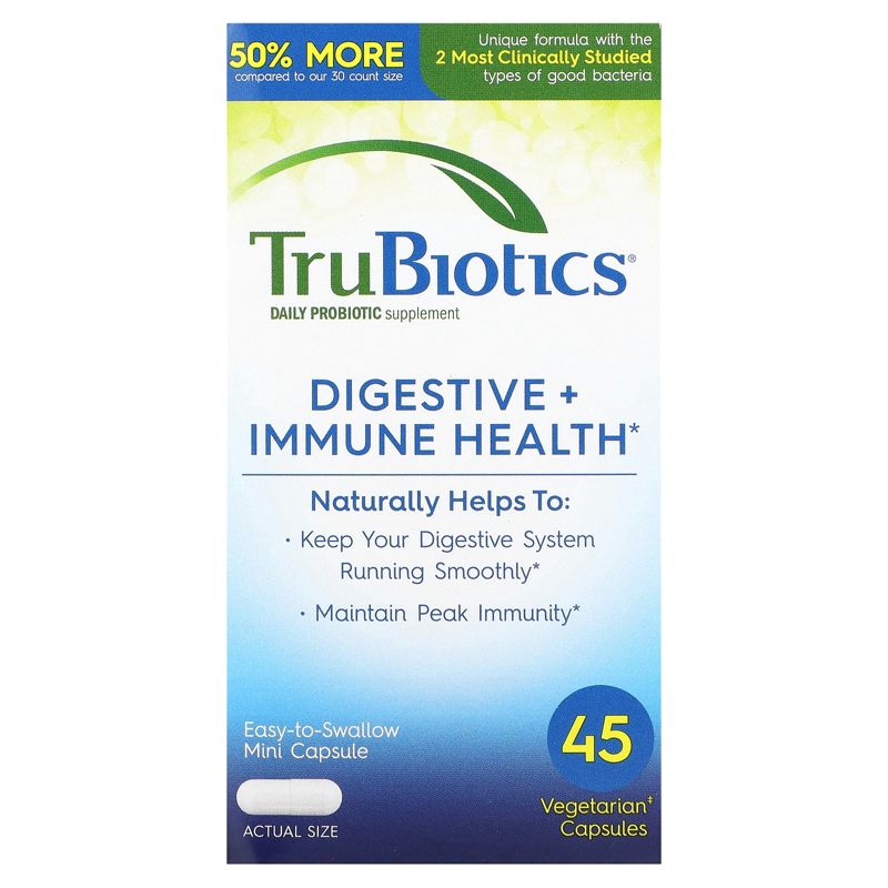TruBiotics Digestive + Immune Health, 45 Vegetarian Capsules, 1 of 4