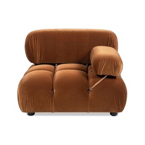 Jennifer Taylor Home Marcel 36" Bubble Modular Modern Lounge Arm Chair, Olive Green Performance Velvet - 1 of 4