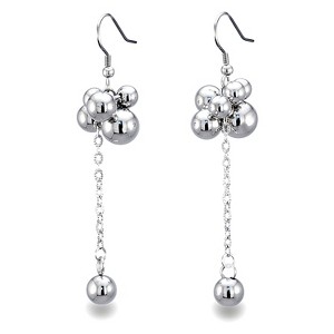 West Coast Jewelry Women's Polished Bauble Hanging Dangle Stainless Steel Earrings - 1 of 3