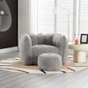 FURNIinspire Comfortable Square Lazy Sofa with Footstool, Soft Bean Bag Chair for living room, Cover Gaming, Reading, Gray, 38.58*31.5*23.23 - 4 of 4