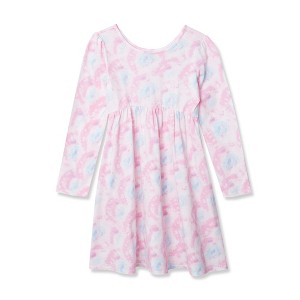 Lands' End Kids Long Sleeve Gathered Waist Jersey Dress - 1 of 2